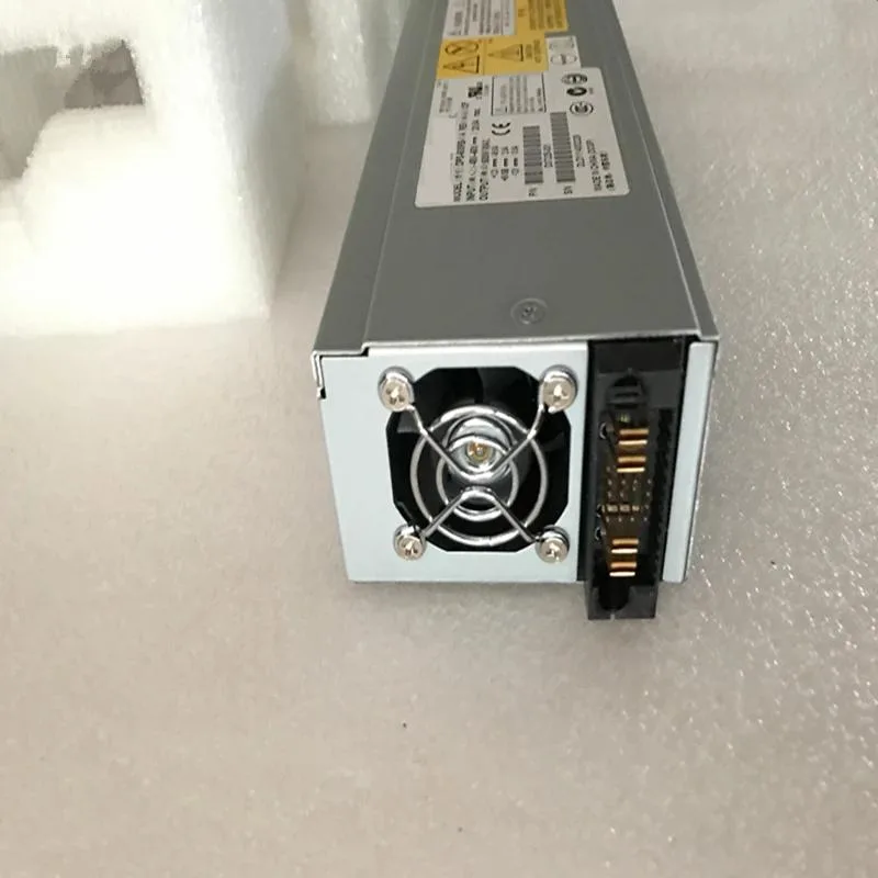 Black metal ATX power supply unit with cooling fan and cable bundle