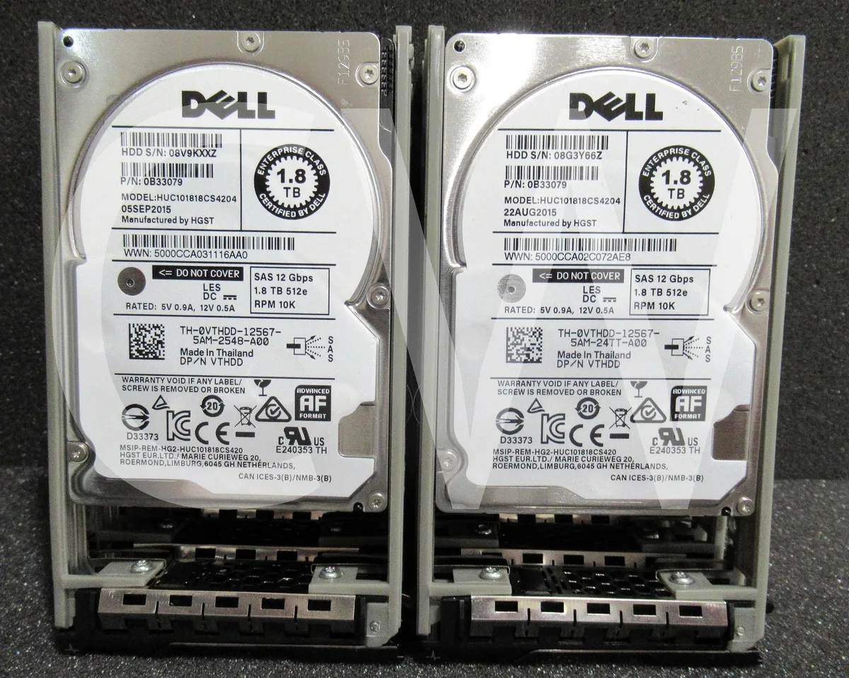 Dell 2.5 inch SAS hard drive in server caddy tray