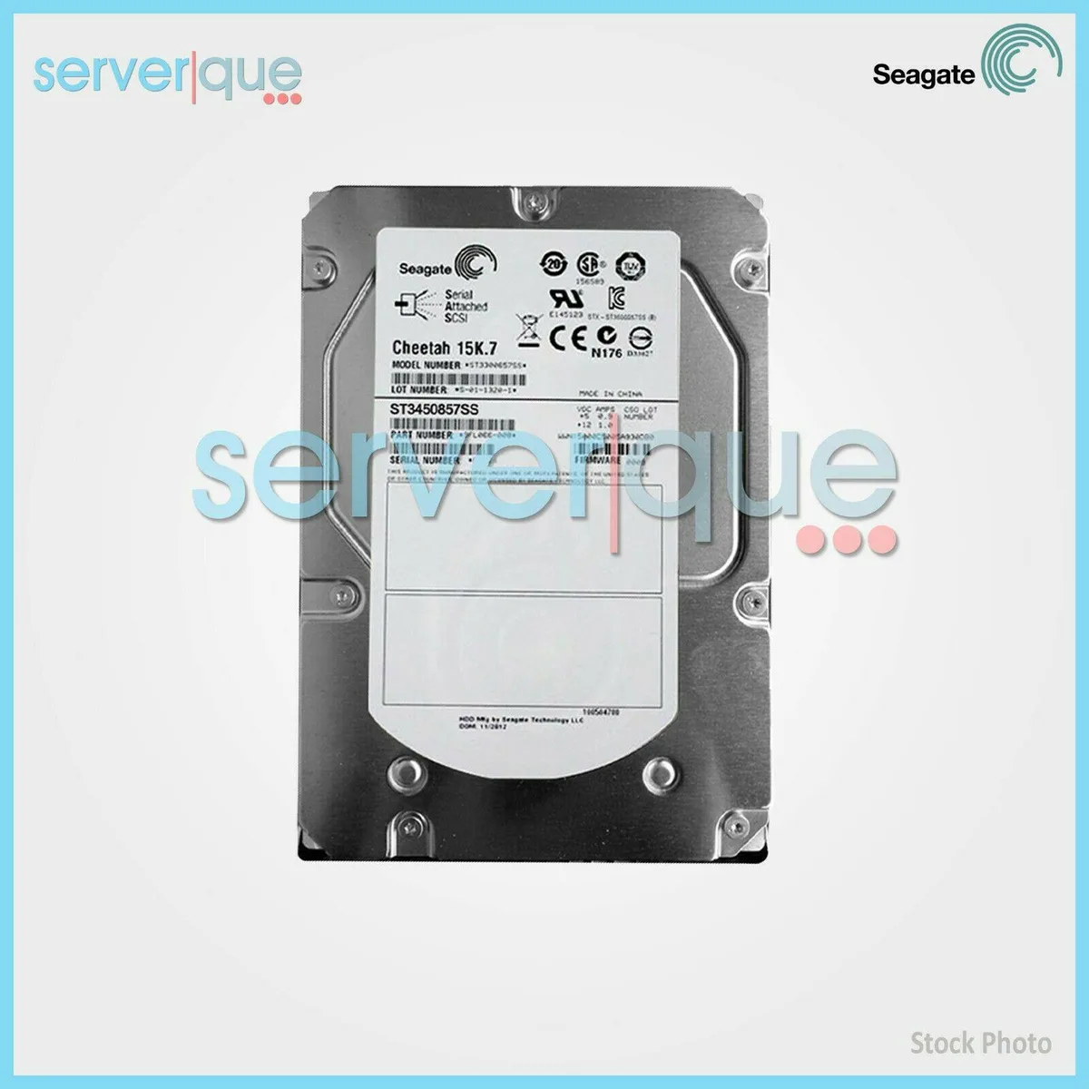 Silver 3.5 inch SAS hard drive with hot-swap tray