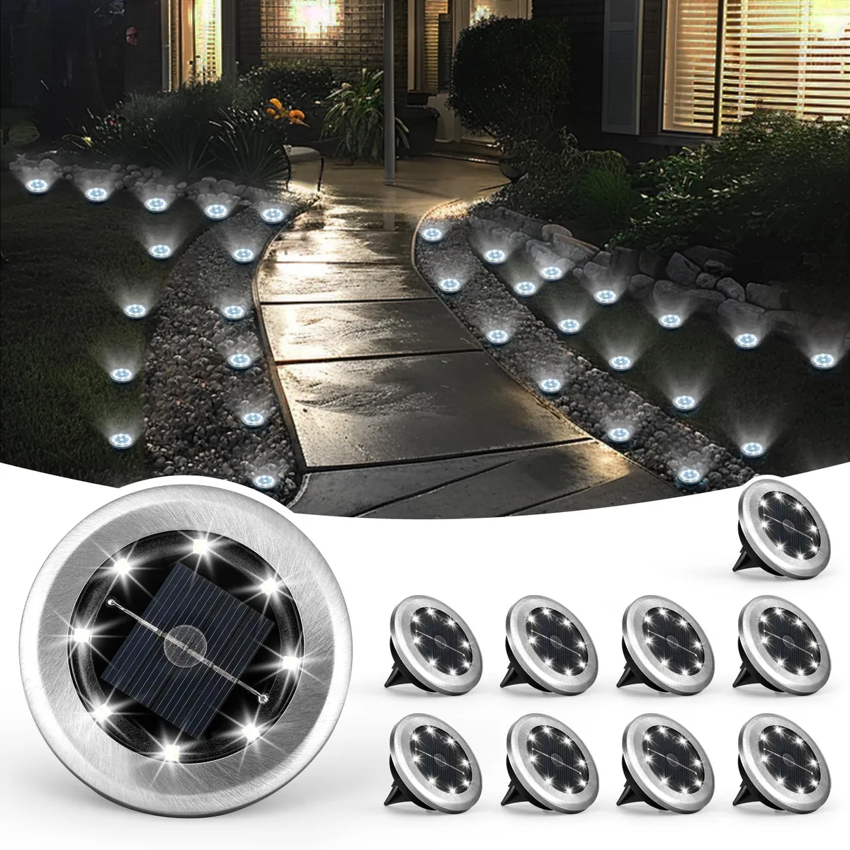  SOLPEX 8955 10 Pack Solar Ground Lights Cool White — termékfotó