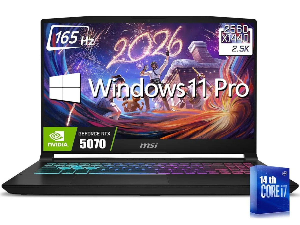 Black 15.6 inch gaming laptop with thin chassis and four zone RGB keyboard