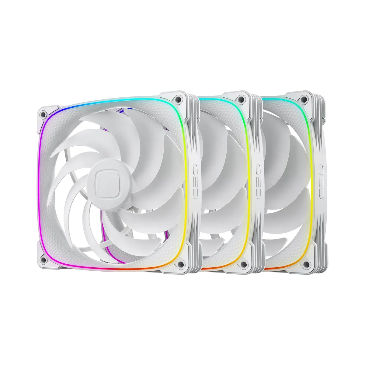 Geometric Future Geometric Future Squama 2503 140mm ARGB PWM case fan 3-pack White — toote foto