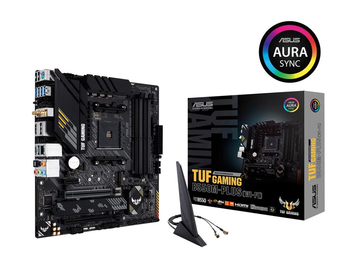 ASUS ASUS TUF GAMING B550M-PLUS (Wi-Fi) AMD AM4 3rd Gen Ryzen PCIe 4.0 2.5Gb LAN BIOS FlashBack AMD motherboard — product photo