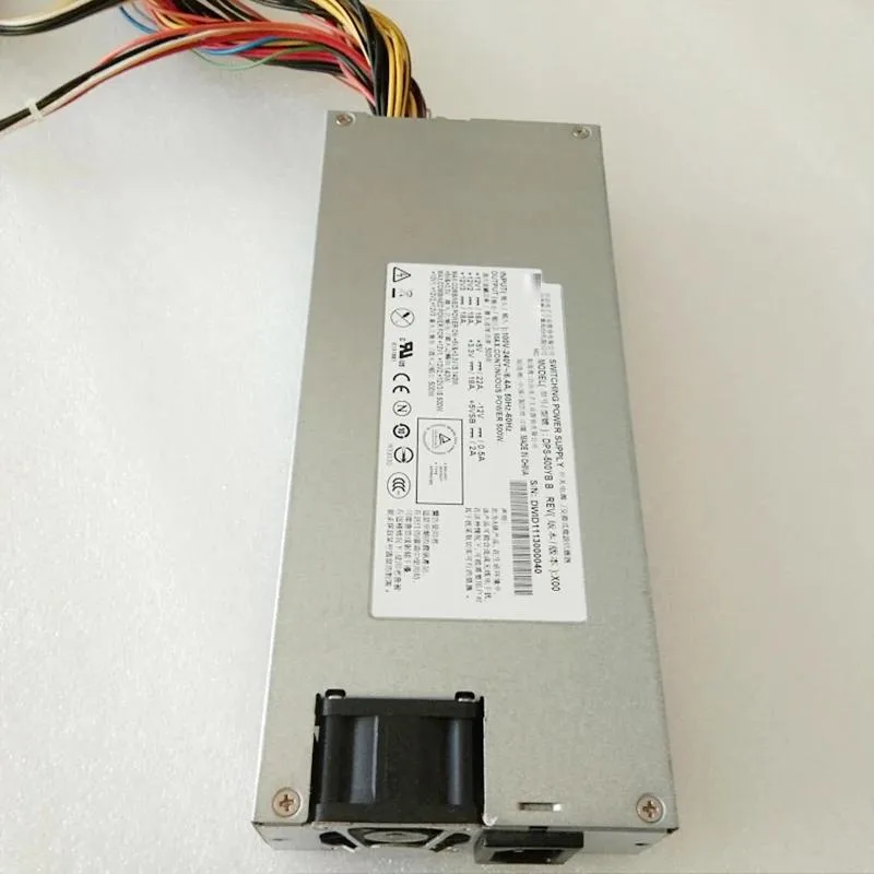 KHACHIMO DPS-500YB B 500W 1U power supply unit, silver metal rectangular chassis, rear fan grille, power socket and switch