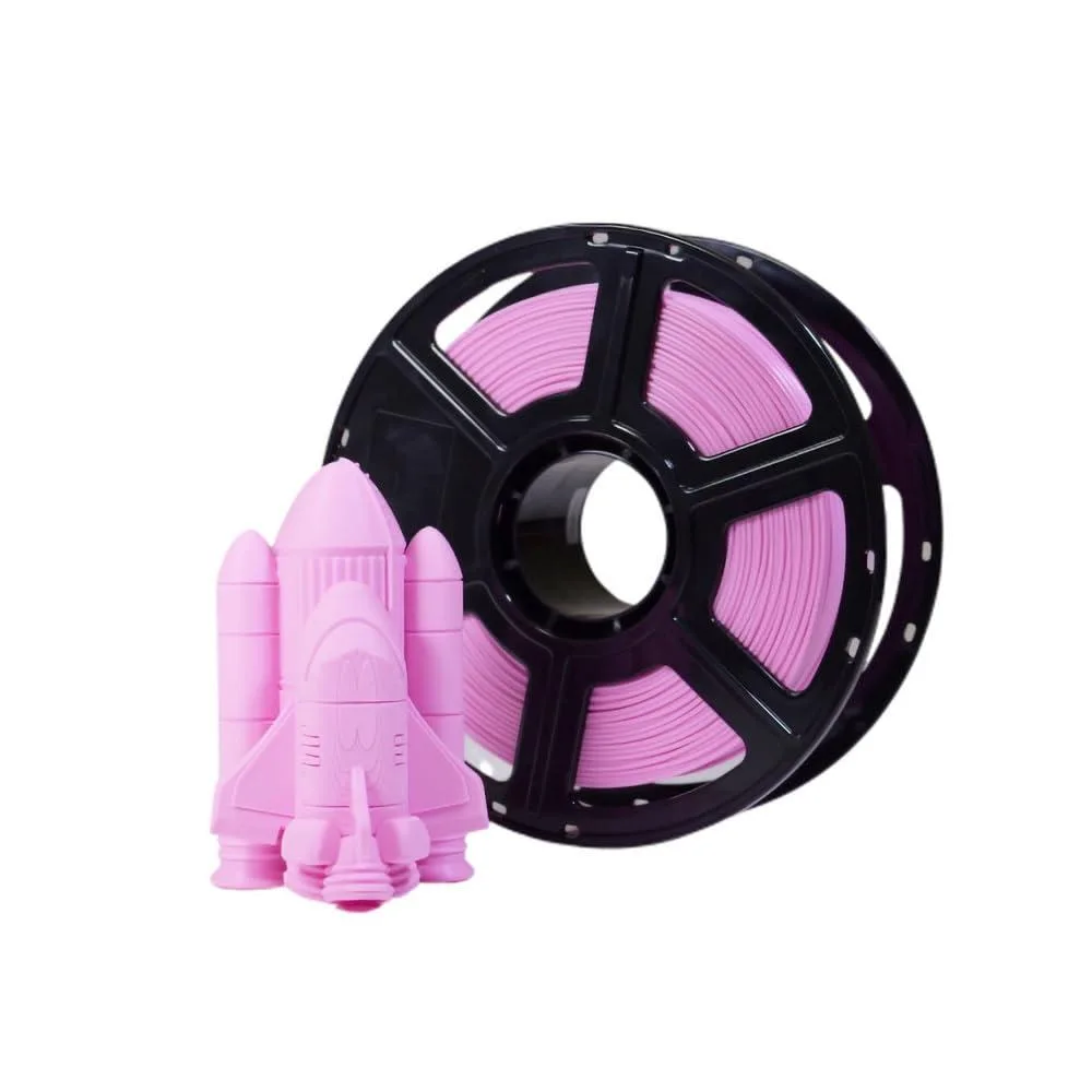 Spool of True Pink PLA filament in a cube-shaped box