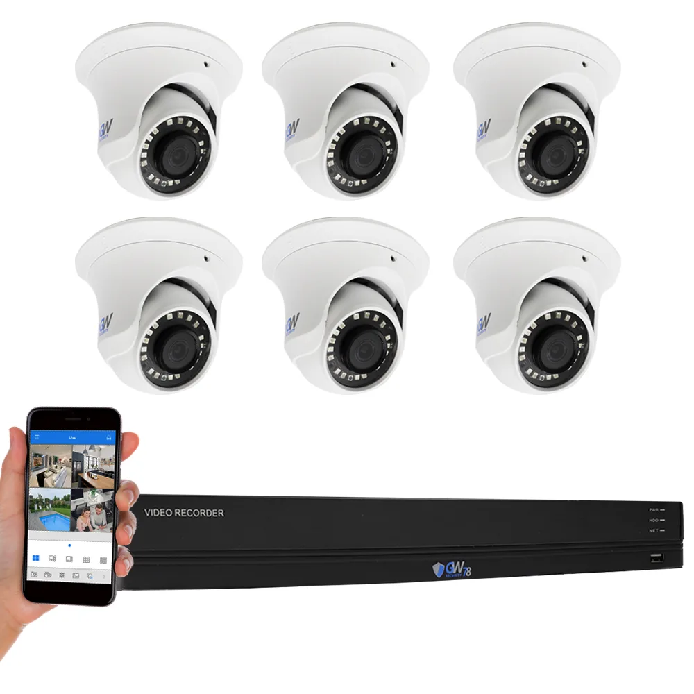 GW Security Inc. GW Security Inc GW7808XVR 8 Channel 4K H.265+ Surveillance Security System with 6 Dome Cameras 2TB HDD — product photo