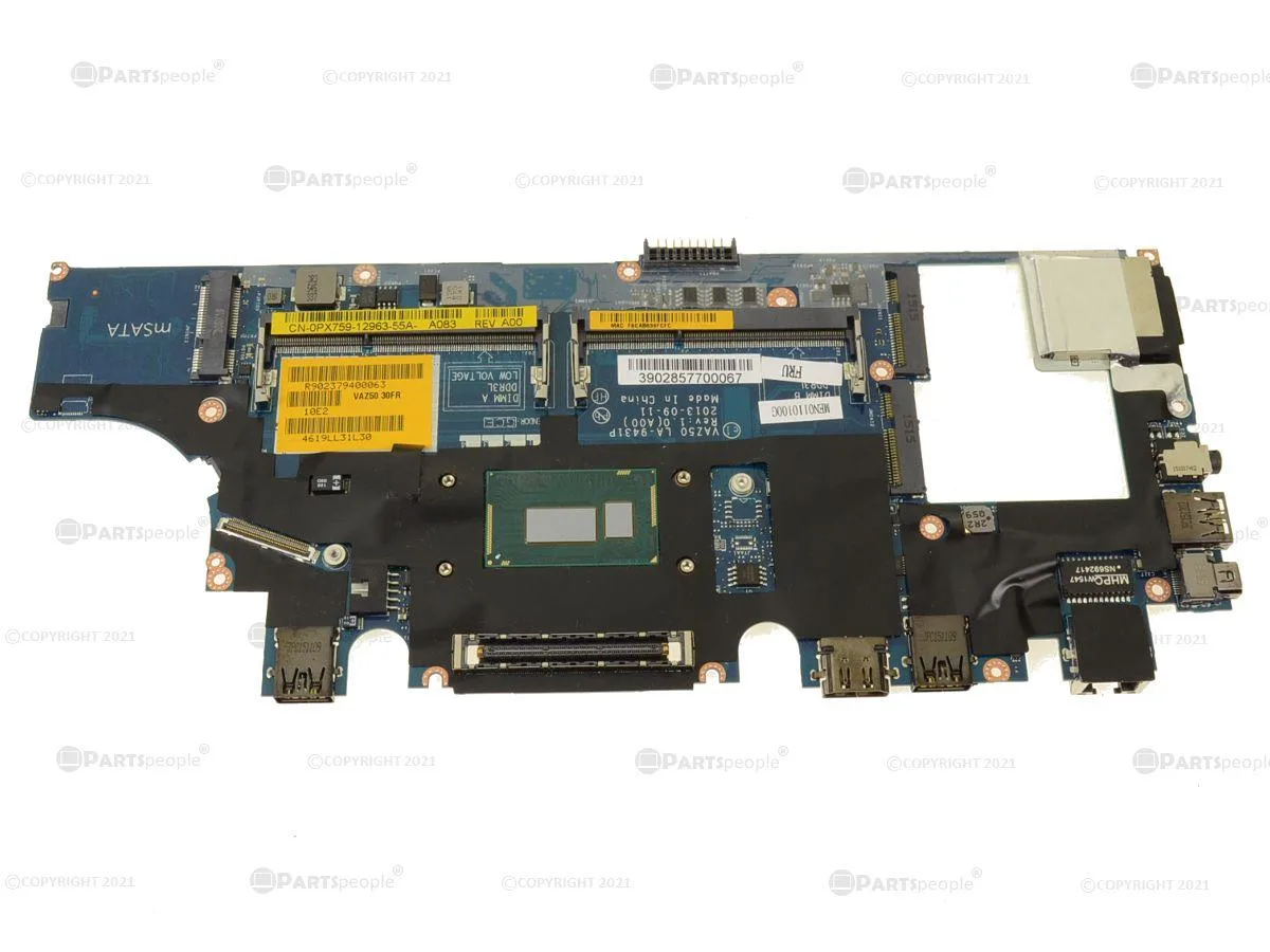 Green Dell Latitude E7240 motherboard with soldered i5-4210U 1.7GHz CPU part PX759