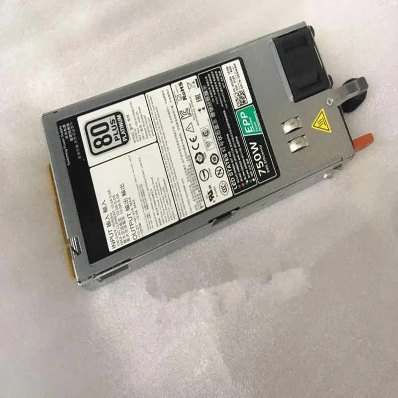 Rectangular ATX power supply unit, matte black metal casing with ventilation grille and fan visible