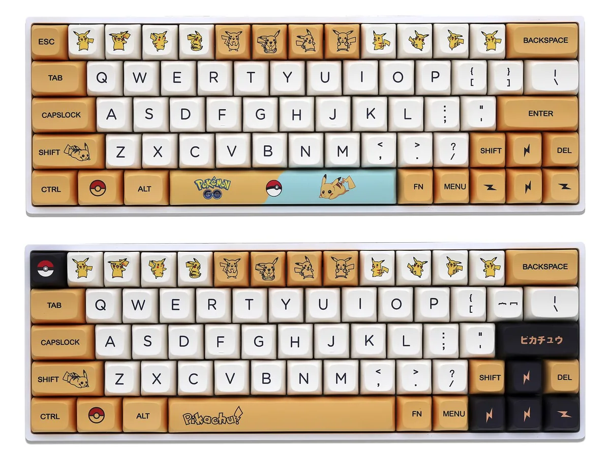 Corn Electronics Corn Electronics Pikachu Theme 139-Key XDA PBT Keycaps Yellow — produktbild