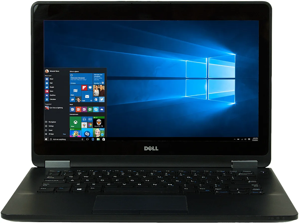 Grey Dell E7270 laptop, 12.5 inch non-touch screen, B-grade wear visible