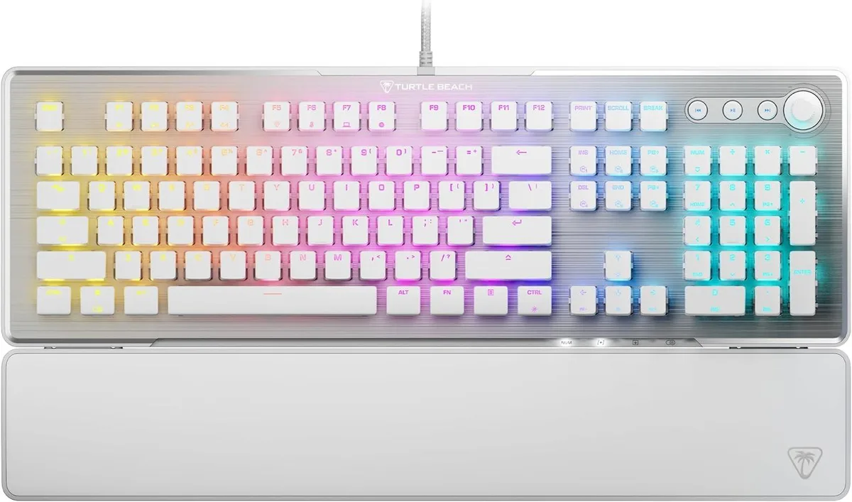 TUKO TUKO Full-Size Gaming Keyboard Titan II Red Switches 100M White — product photo