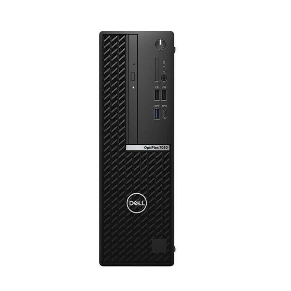 Black small-form-factor Dell OptiPlex 7080 desktop tower