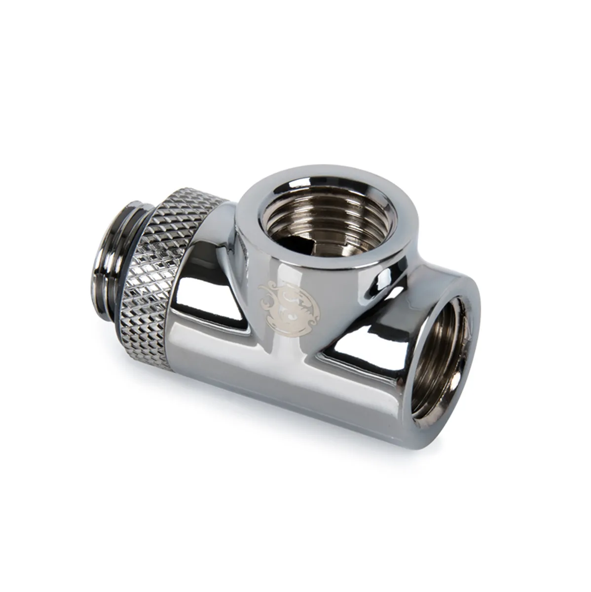 Black Sparkle T-block rotary fitting with three G1/4 threads
