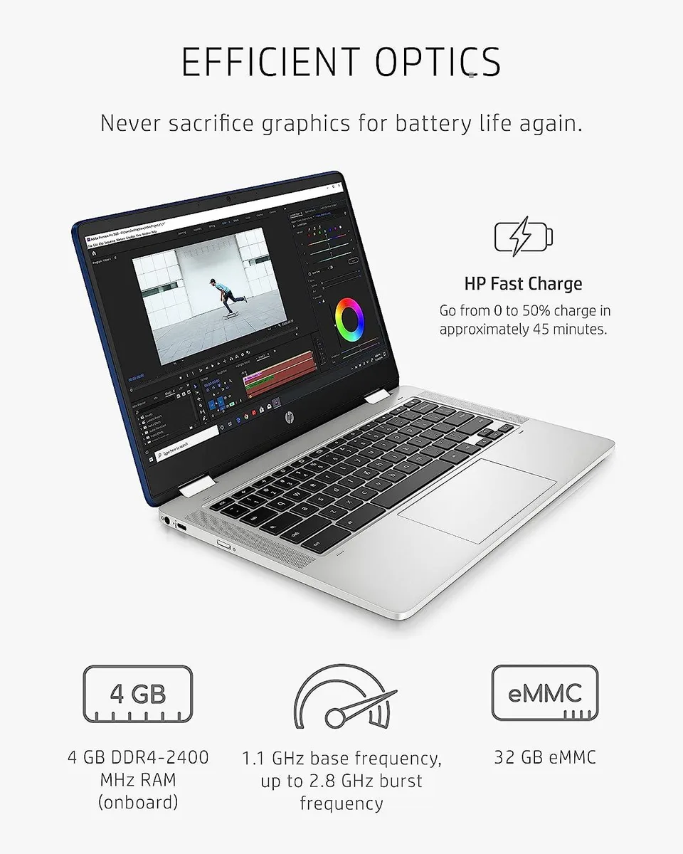 HP HP 14a-ca0060nr 2 14" Chromebook 4 GB 32 GB eMMC — photo du produit