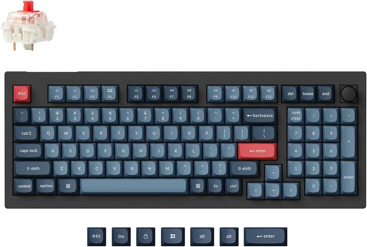 Compact 96% wireless mechanical keyboard with gasket mount and RGB backlighting