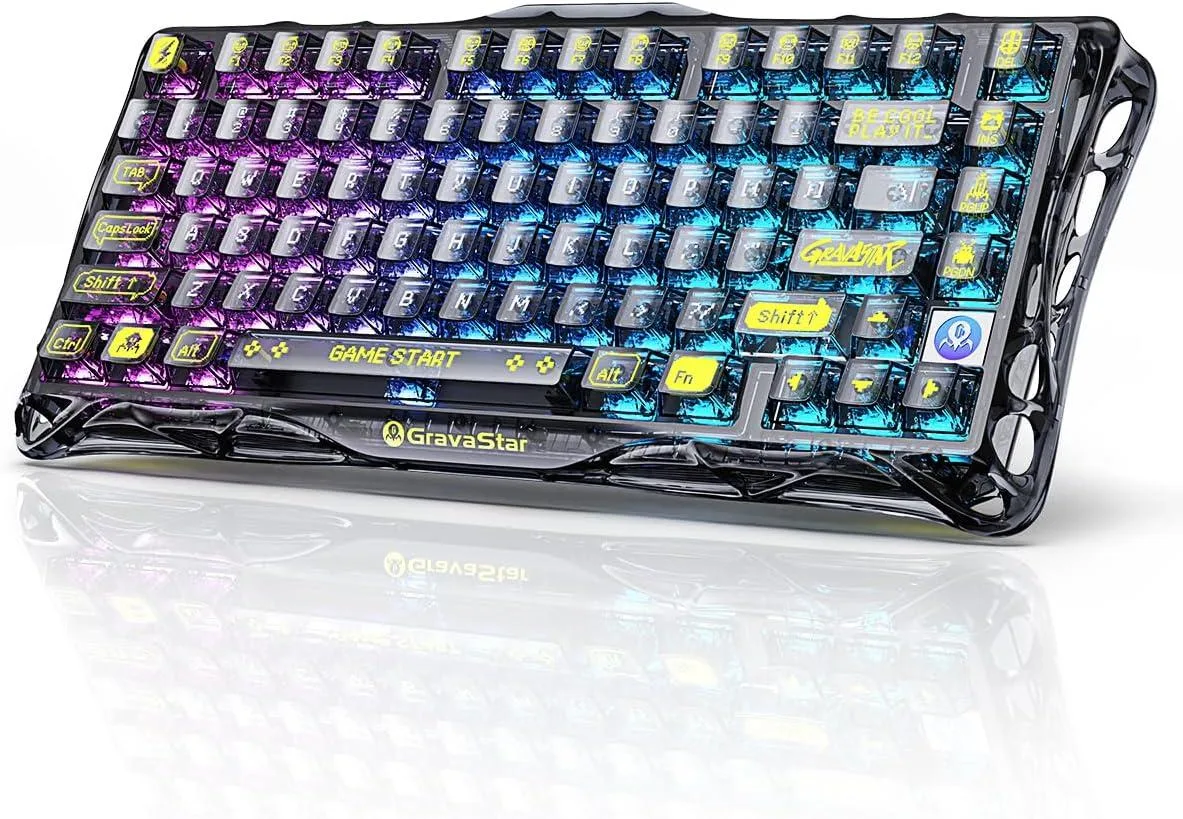 WISDUM WISDUM Mercury K1 Lite 75% Gaming Keyboard Transparent Black — product photo
