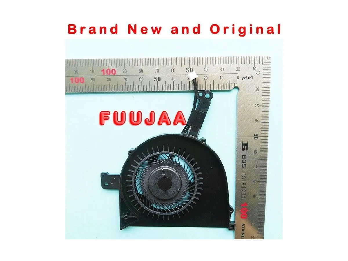 Small black CPU cooling fan with wire grille and cable