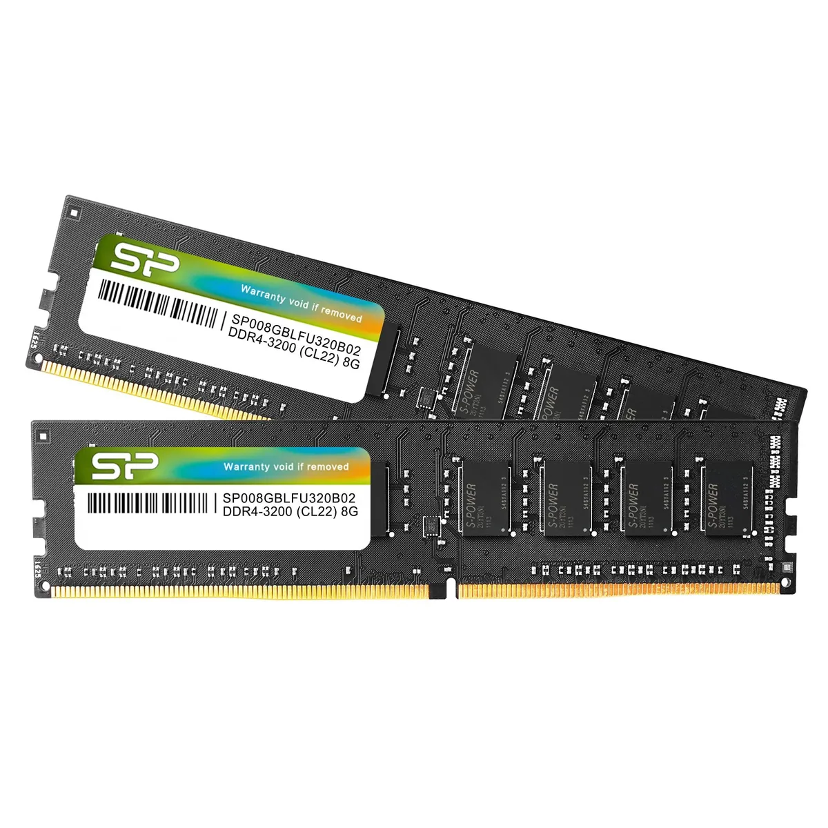 Two green DDR4 sticks with silver heat spreaders, 288-pin desktop UDIMM kit