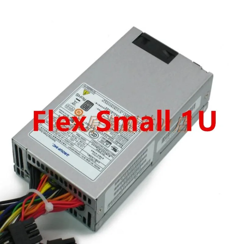 Compact 1U Flex ATX power supply unit with gold finish