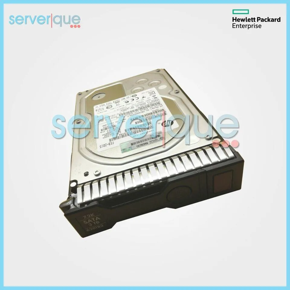 HPE 3TB 3.5 inch SATA hard drive with Smart Carrier tray attached