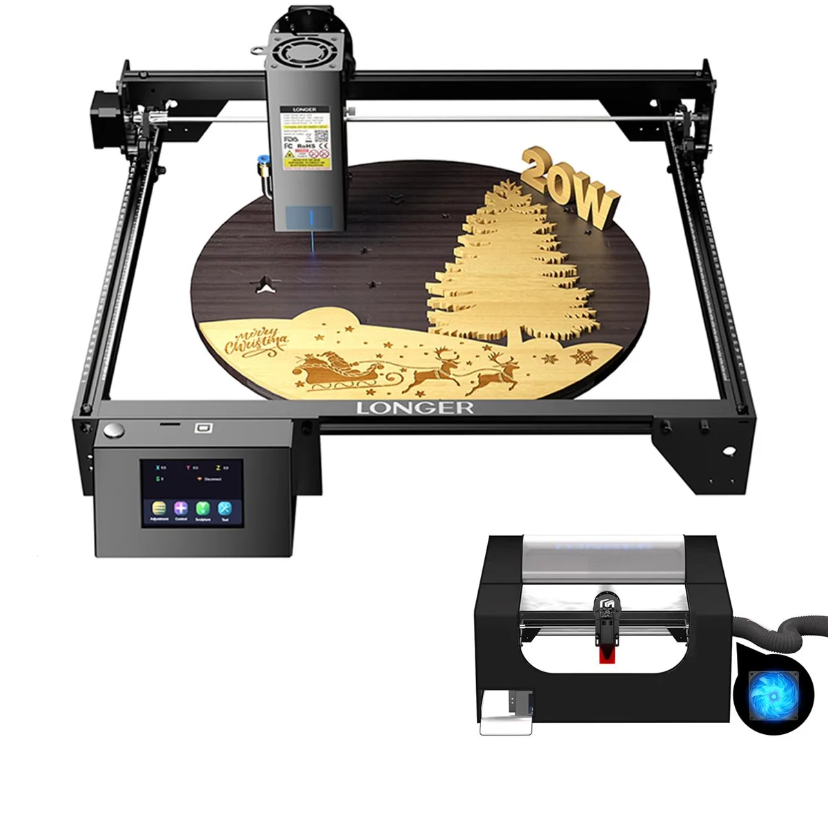 LONGER LONGER RAY5 20W Laser Engraver &amp; Enclosure — productfoto