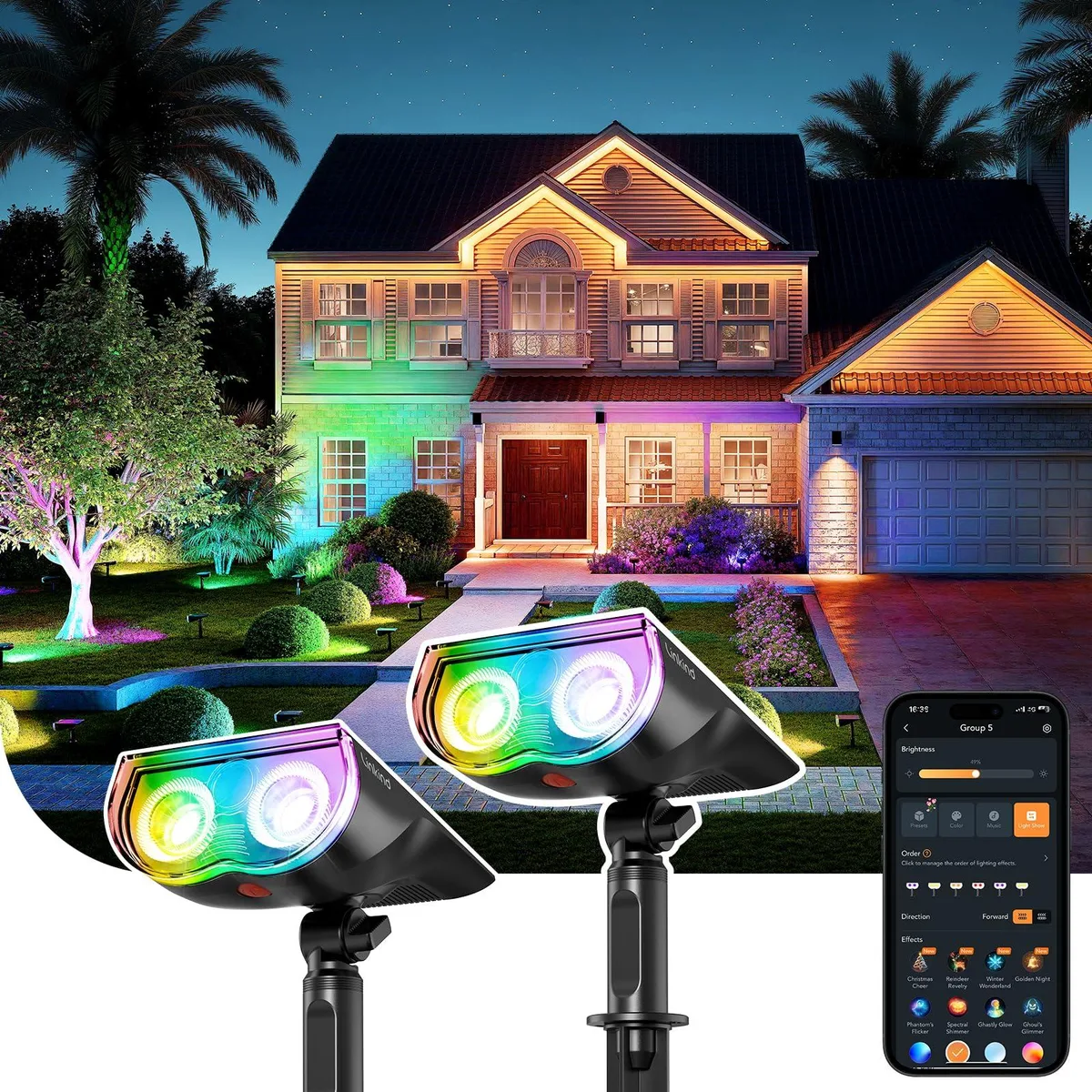 Smart Solar Spot Light LS6300164 2 Pack 20W 12V 14h IP67 Landscape Lighting — fotografia produktu