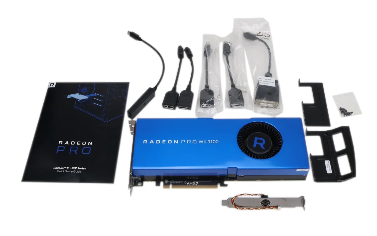 AMD AMD Radeon Pro WX 9100 16GB HBM2 6x miniDP workstation graphics card — product photo