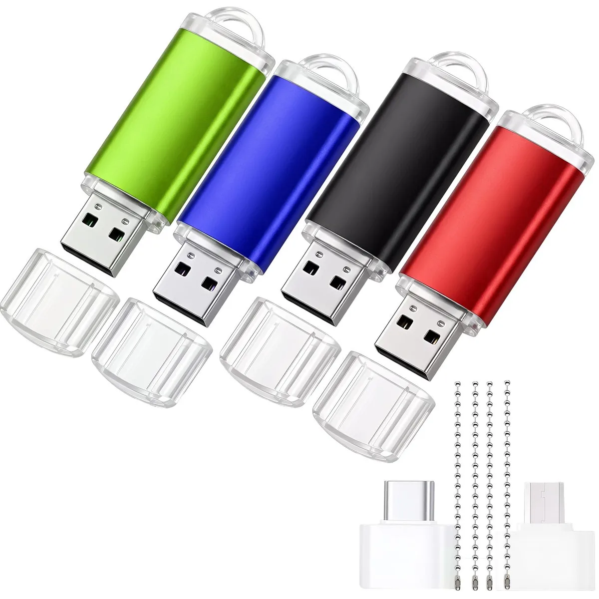 Halasal Halasal USB 2.0 3-in-1 flash drive 4 GB 4-pack blue black — صورة المنتج