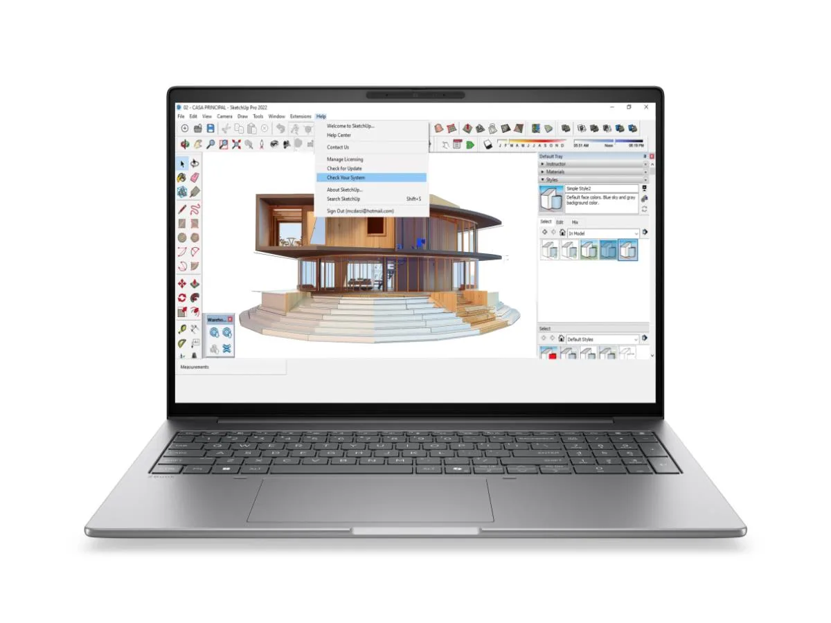Silver 16 inch laptop with touchscreen display