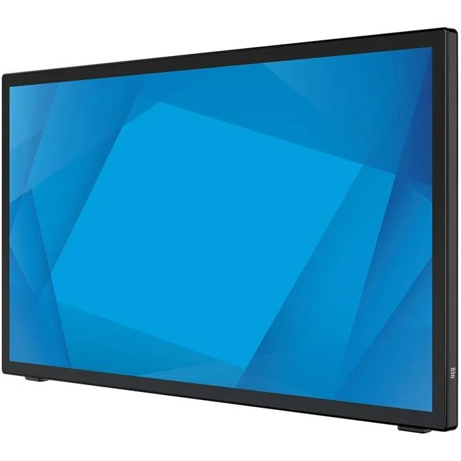 Black 24 inch touchscreen monitor with slim bezel and tilt stand