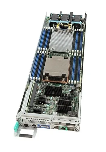 Green rectangular server motherboard with 16 DIMM slots and multiple expansion connectors