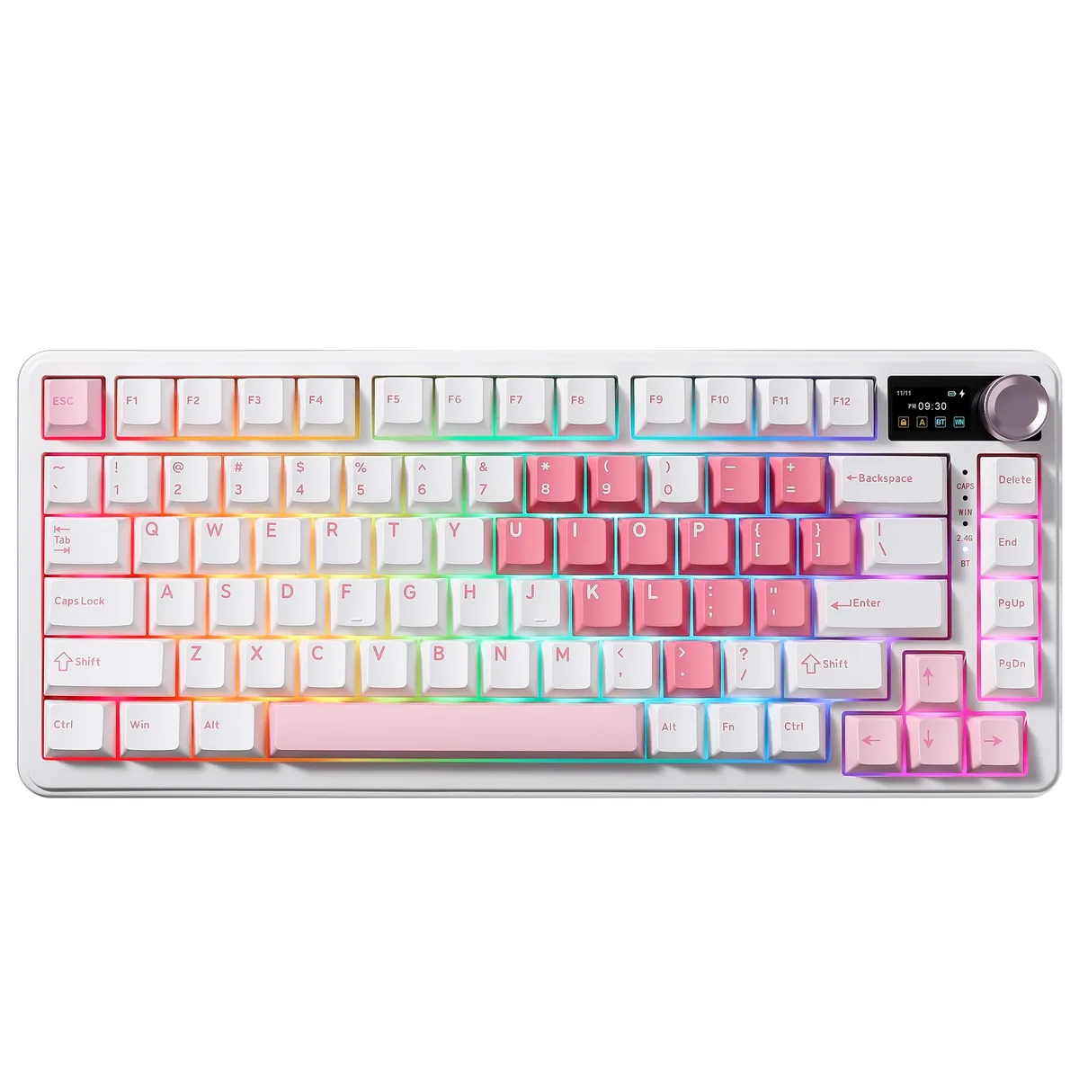 YUNZII YUNZII B75 PRO MAX 75% Wireless Mechanical Gaming Keyboard (White, Milk V2 Switch) — photo du produit