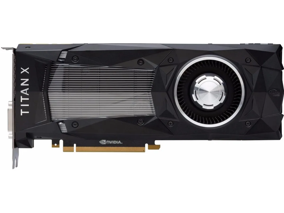 NVIDIA GeForce GTX TITAN X graphics card with die-cast aluminum vapor chamber cooler and dual-slot bracket