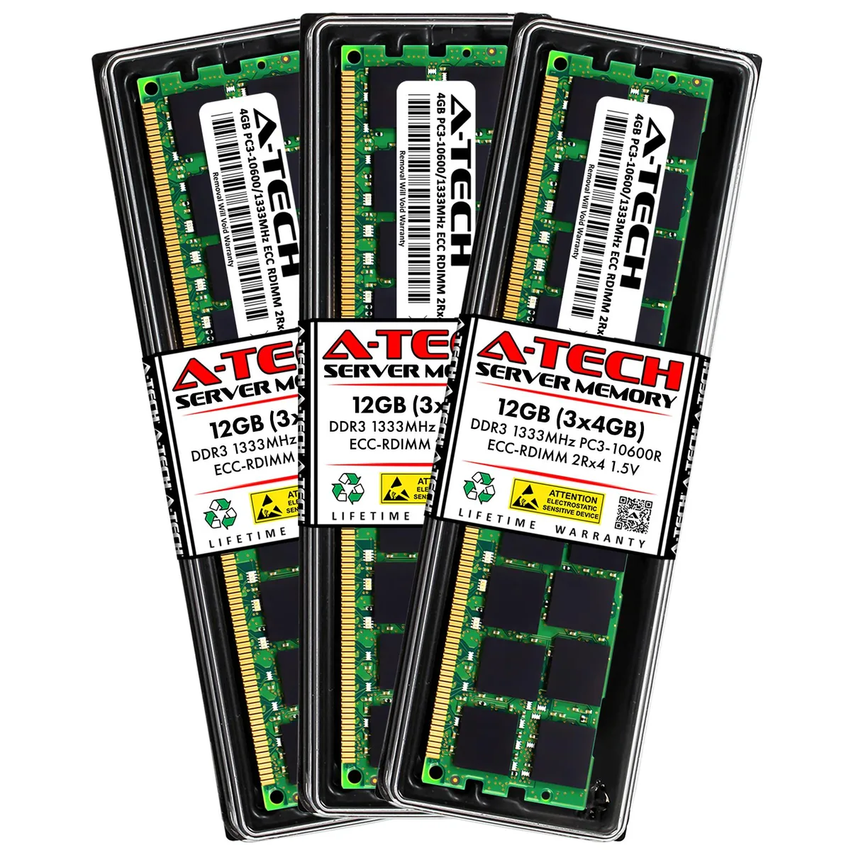 A-Tech A-Tech 12GB (3x4GB) DDR3 1333 ECC RDIMM memory upgrade — ürün fotoğrafı