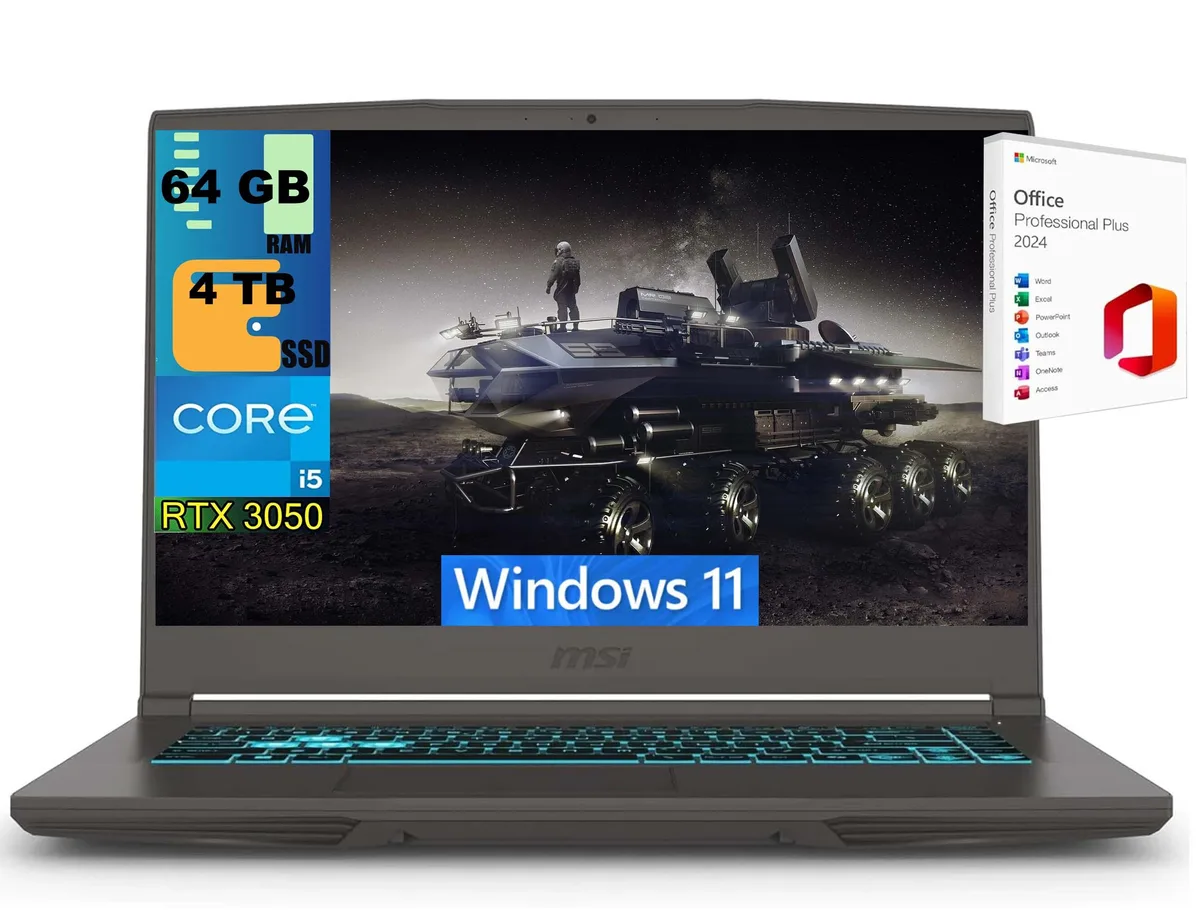 Gray 15.6 inch gaming laptop with backlit keyboard