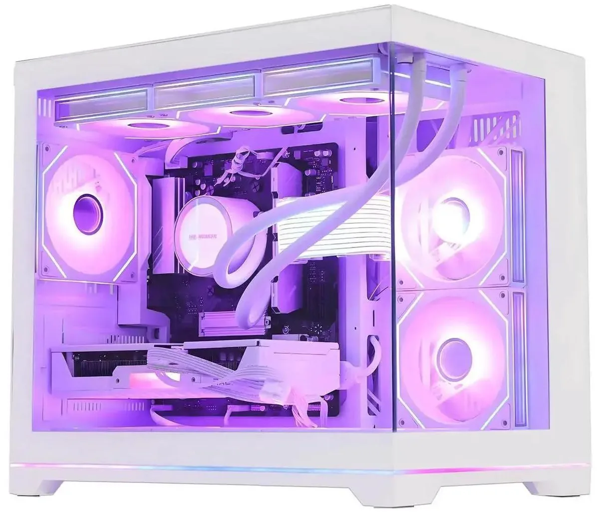 Hoengager Hoengager Gaming PC Ryzen 7 9700X RTX 5060 Ti 8GB 32GB DDR5 360 Liquid Cooler White — product photo