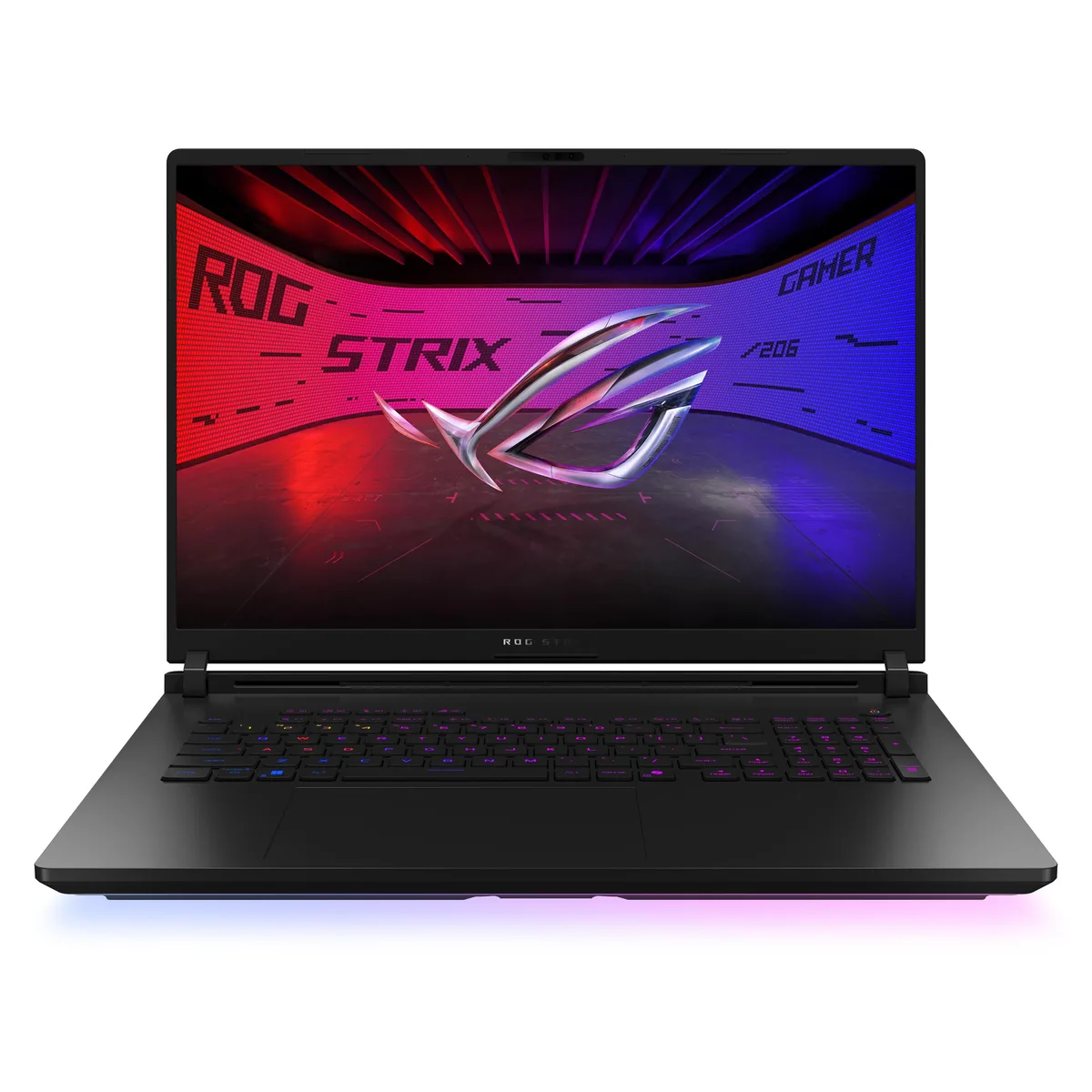 Off Black 18 inch gaming laptop with thin bezels and ROG branding
