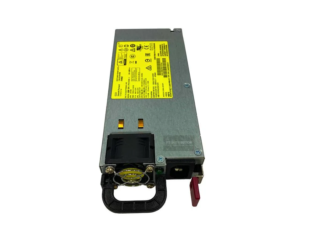 Rectangular metal power supply unit with rear IEC socket and front connector, matte grey finish