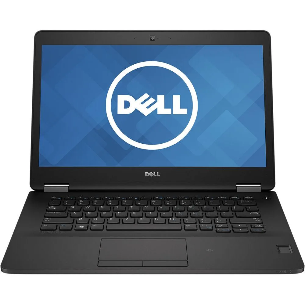 Silver Dell Latitude E7470 laptop, 14 inch screen, thin bezel, closed lid