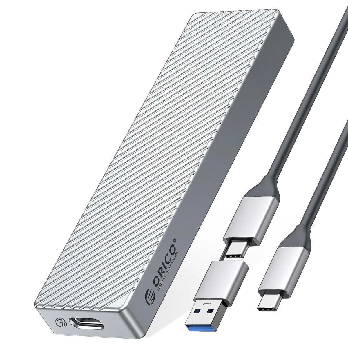 Orico Orico M.2 NVMe enclosure 10Gbps USB 3.2 aluminum 2230-2280 Silver — 商品写真