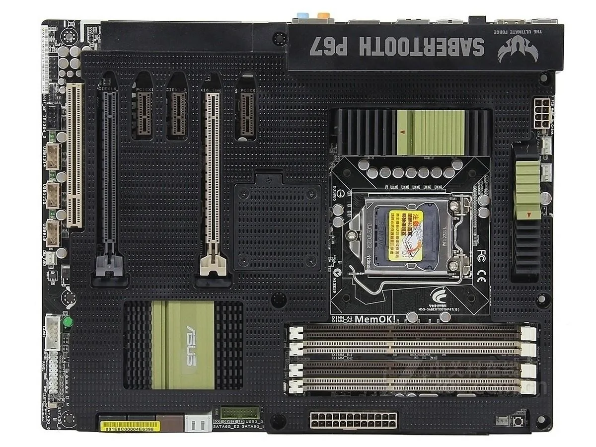ATX motherboard in dark brown and black finish with metal armour and heatsinks