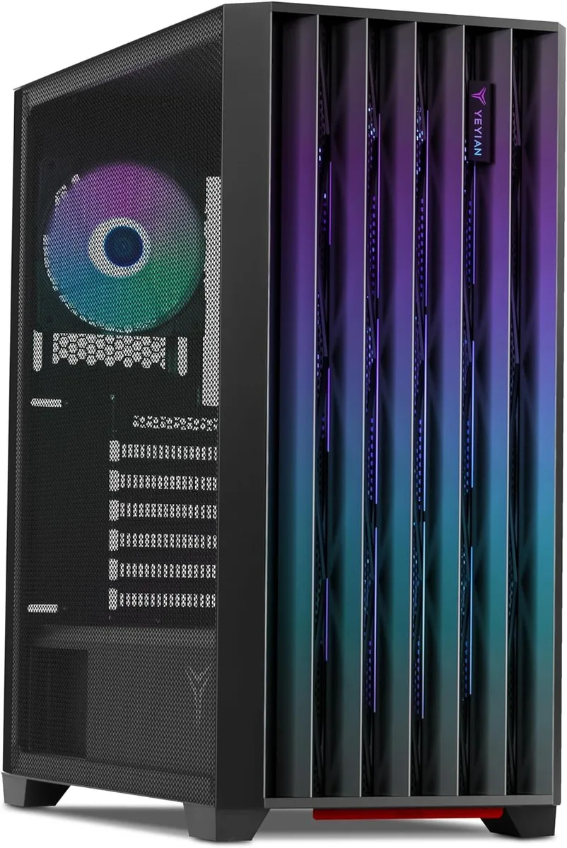 YEYIAN YEYIAN Phoenix Mesh ATX Mid Tower PC Case, 400 mm GPU, 170 mm CPU cooler, 360 mm radiator support — product photo