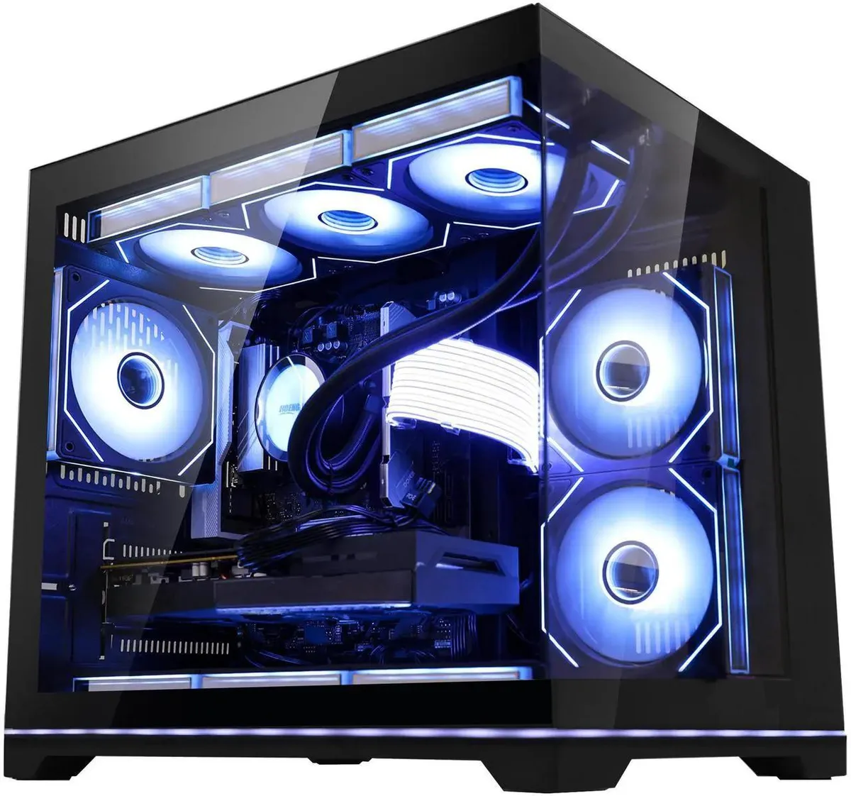 Hoengager Hoengager Gaming PC Ryzen 7 9700X RX 9070 XT 16GB DDR5 3TB Black — product photo
