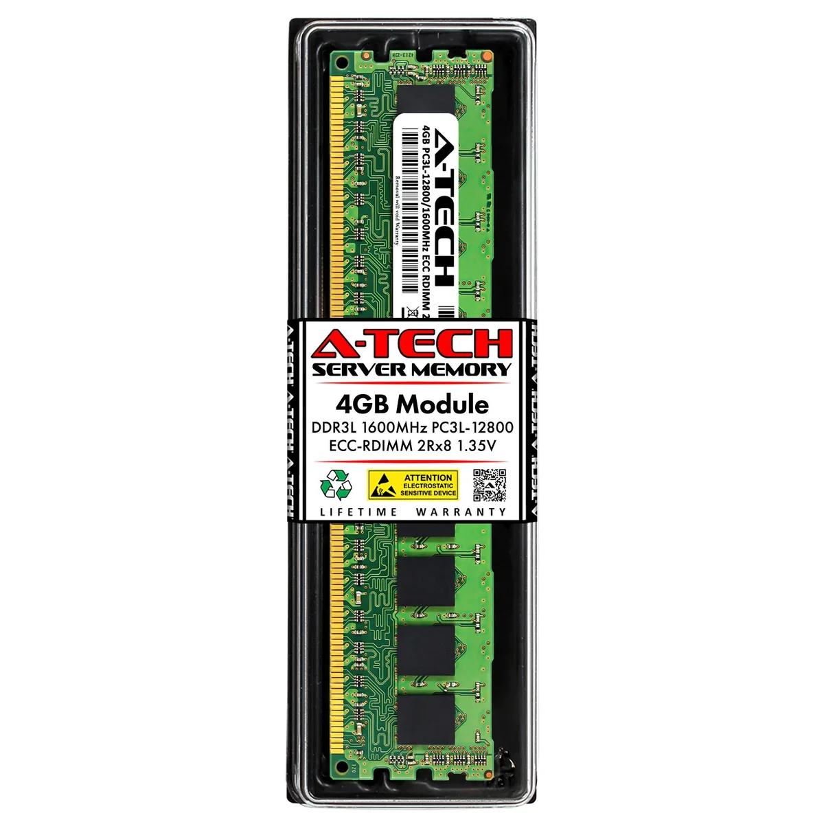 A-Tech A-Tech 4GB DDR3L 1600 ECC RDIMM 2Rx8 1.35V server RAM — product photo