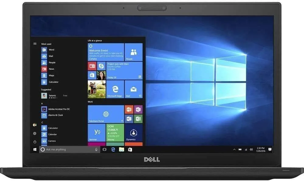 Black Dell Latitude 7480 14 inch non-touch laptop closed view