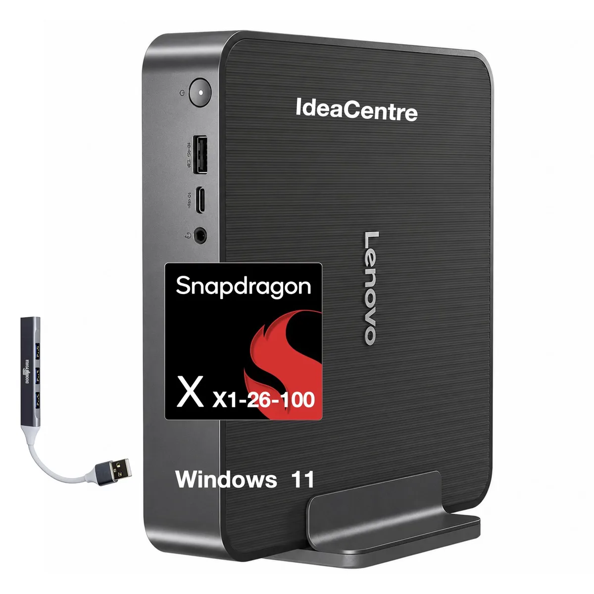 Small square Luna Grey mini PC with front ports