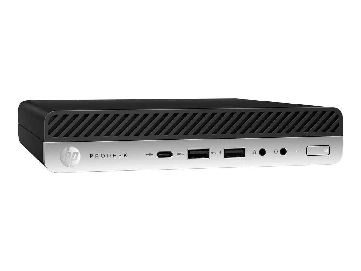 Small black rectangular desktop tower, compact micro form factor