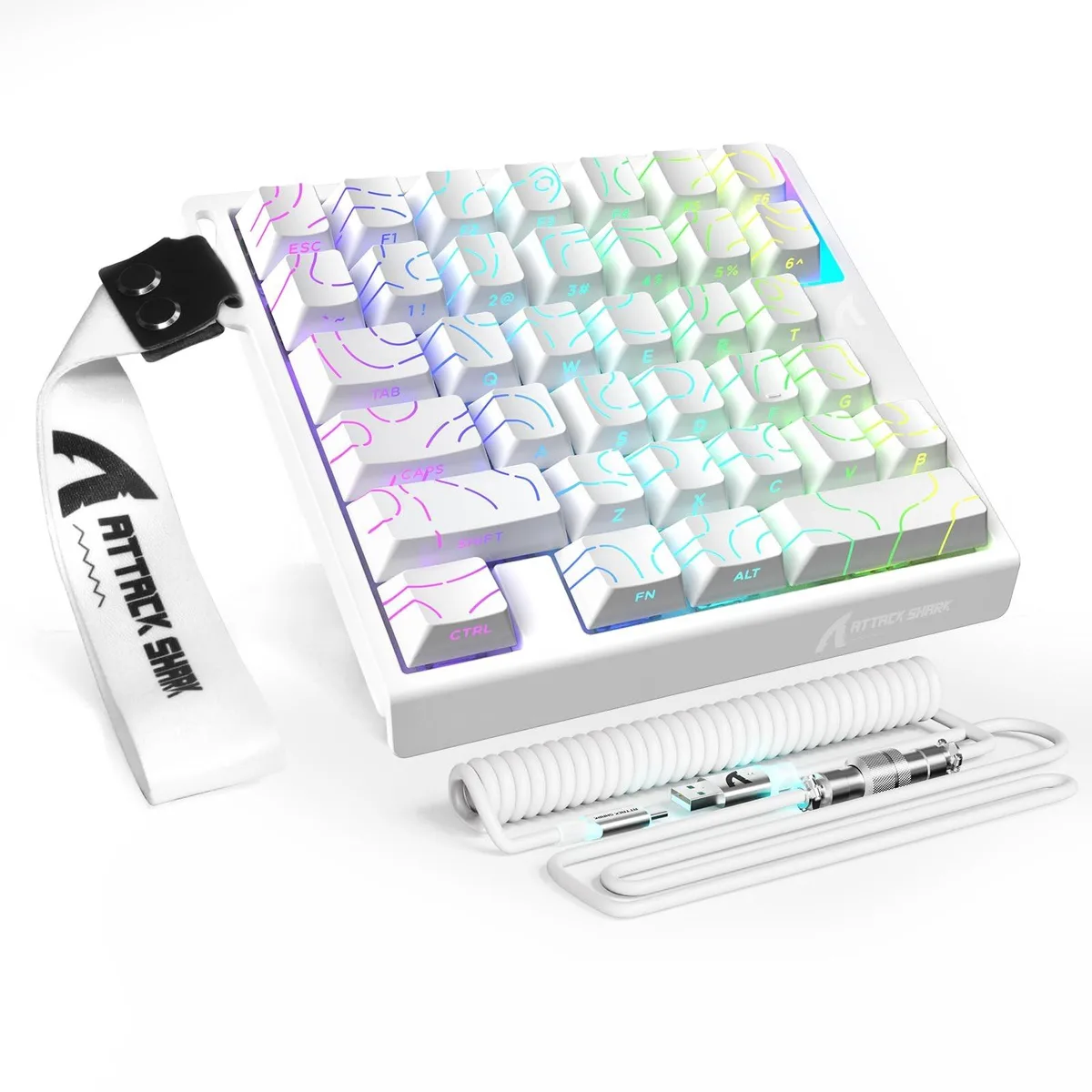 Attack Shark Attack Shark M36 HE One-Handed Magnetic Switch Keyboard 36 Keys Wired White Contour — Produktfoto