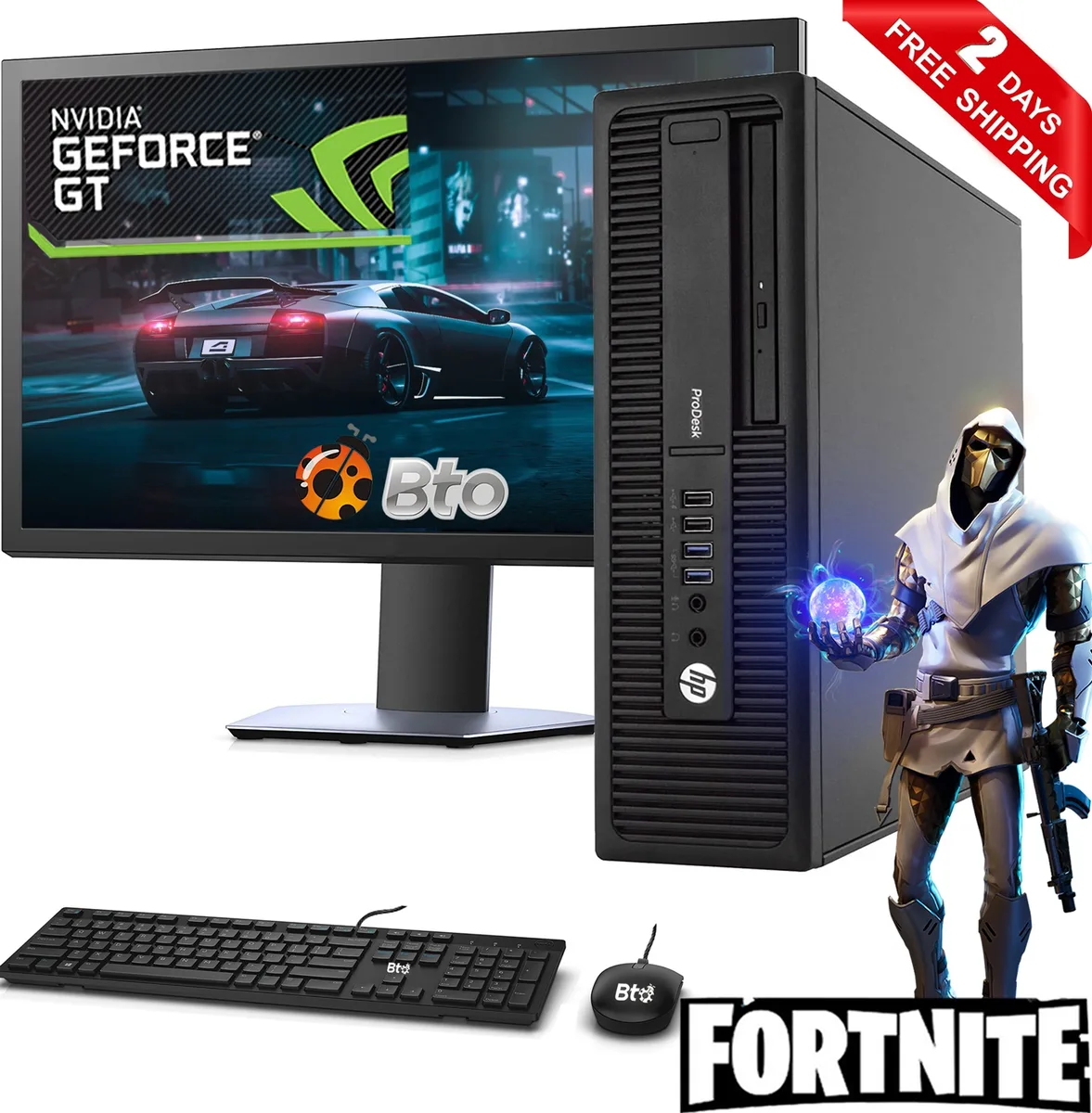 Small black desktop tower with front USB ports and power button