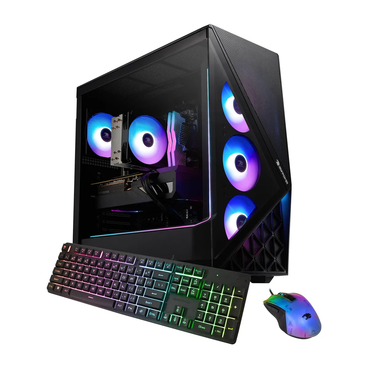 iBUYPOWER iBUYPOWER SBI7N5601 gaming PC Intel Core i7 14700F RTX 5060 8GB 32GB DDR5 1TB NVMe Windows 11 Home Black — product photo